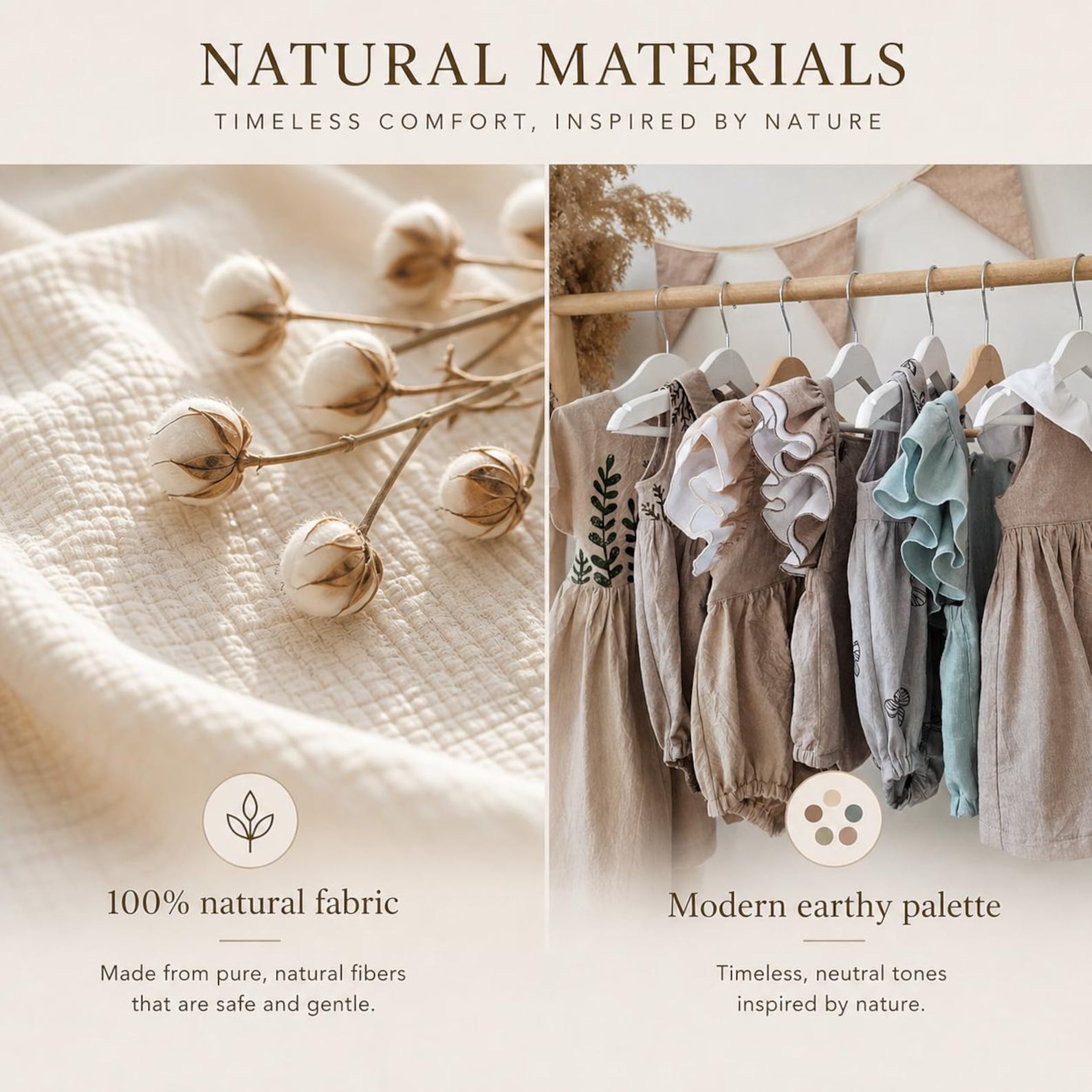 Blumli® Handgefertigtes Baby-Set aus gewaschener Bio-Baumwolle mit Oberteil & Haremshose